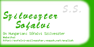 szilveszter sofalvi business card